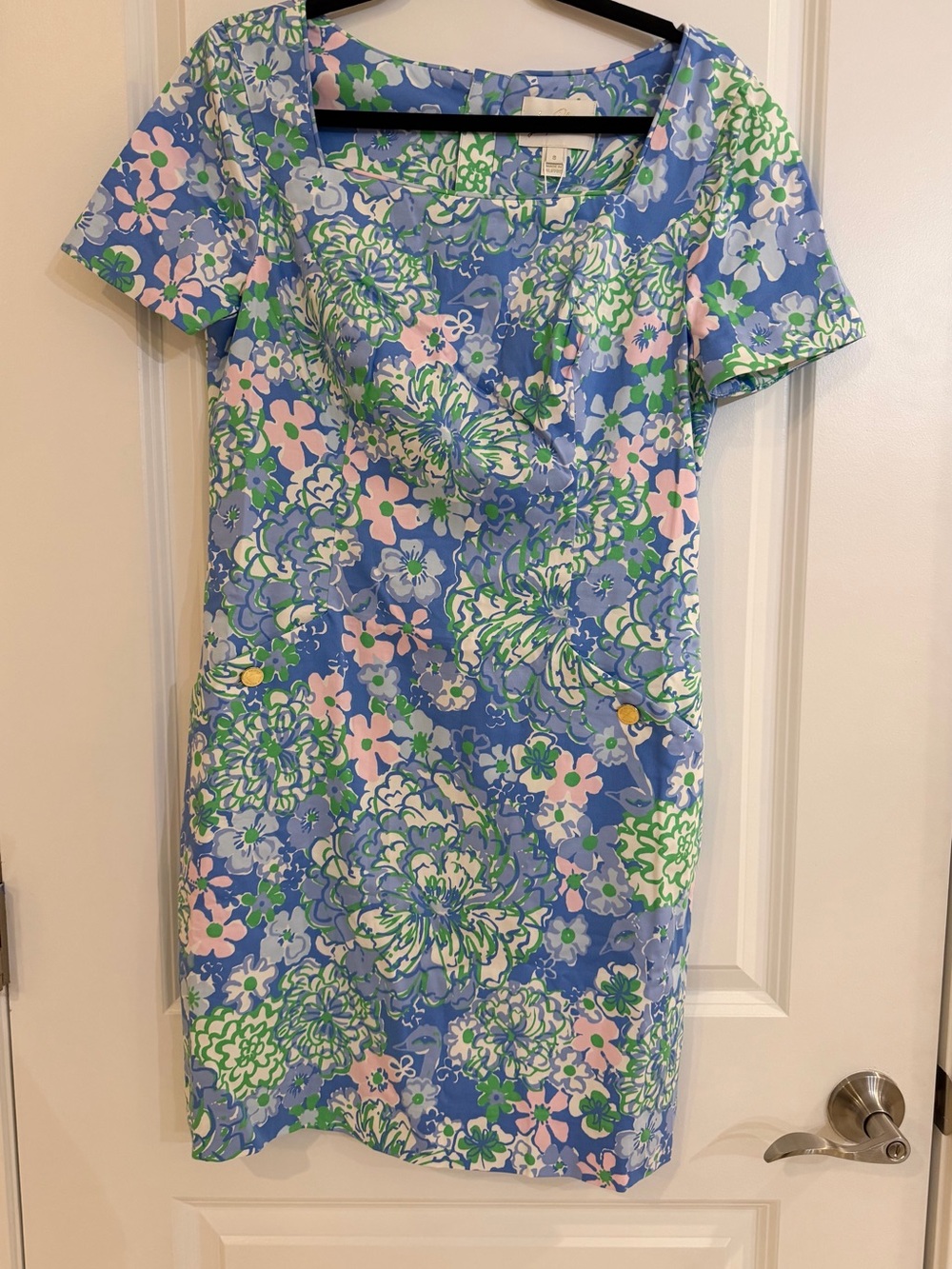Lilly Pulitzer Short Sleeved Shift Dress Sunwashed Blue
